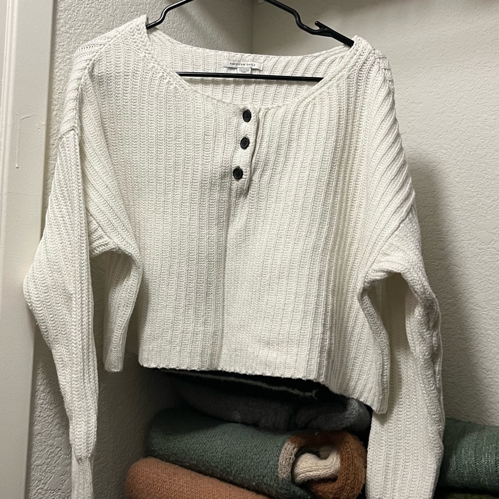 white sweater